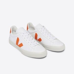 Veja Campo Sneakers White Fury and Orange detail (sz 7)